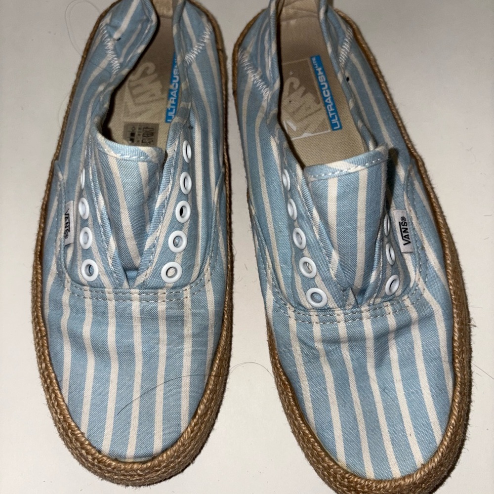 Vans Blue and White Checkered Sneakers